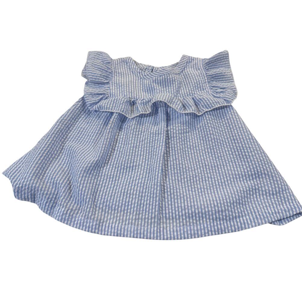 Badgley Mischka Baby Girl 6-9M Blue and White Blouse